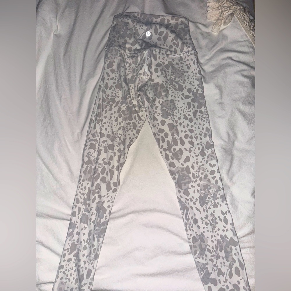 Lululemon Align Cheetah Camo Antique White Leggings Size 2